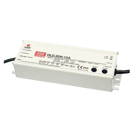 HLG-80H-54 LED driver, IP67 81W, 54V, 1.5A CV+CC, MEAN WELL
