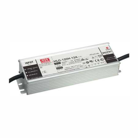 HLG-120H-24B LED driver, IP67 120W, 24V, 5A CV+CC dimmable, MEAN WELL