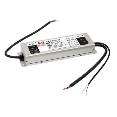 ELG-200-24D2-3Y Led driver, IP67 201,6W, 24V, 8,4A CV+CC D2 + PE, MEAN WELL