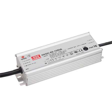 HVGC-65-1050B Led driver, IP67 65.1W, 6-62V, 1050mA CC dimmable, MEAN WELL