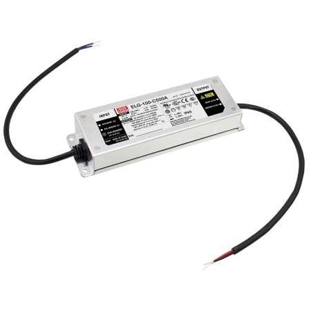 ELG-100-C350AB-3Y Led driver, IP65 100W, 143-286V, 350mA CC dimmable+ PE, MEAN WELL