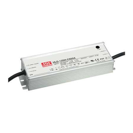 HLG-120H-C1050B LED driver, IP67 155.4W, 74-148V, 1050mA CC dimmable, MEAN WELL