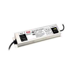 ELG-200-C700D2-3Y Led driver, IP67 200.2W, 142-286V, 700mA CC D2 +PE, MEAN WELL