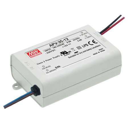 LPV-35-5 Led driver, Class2 25W, 5V, 5A CV, MEAN WELL