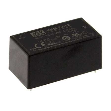MPM-20-12 Switching power supply, module, 21.6W, 12V, 1.8A, MEAN WELL