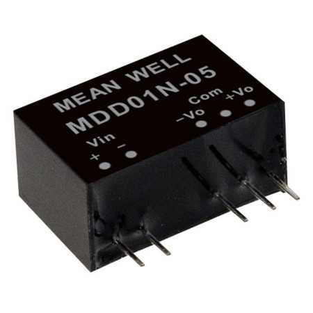 MDD01L-15 DC/DC Converter 5:15V 34mA 1W, MEAN WELL