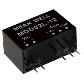MDD02N-09 DC/DC Converter 24:9V 111mA 2W, MEAN WELL