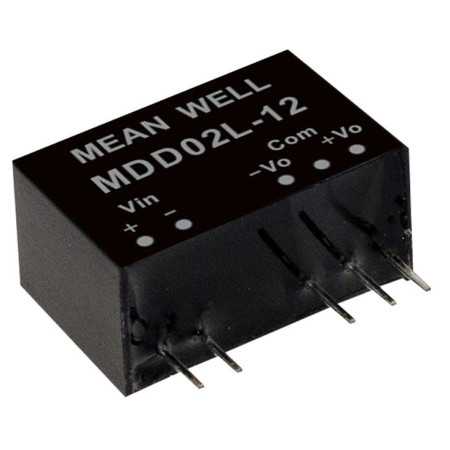 MDD02N-09 DC/DC Converter 24:9V 111mA 2W, MEAN WELL