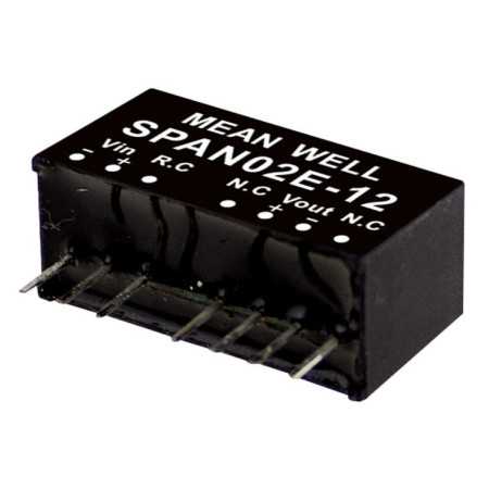 SPAN02A-15 DC/DC Converter 9-18V:+15V 134mA 2W, MEAN WELL