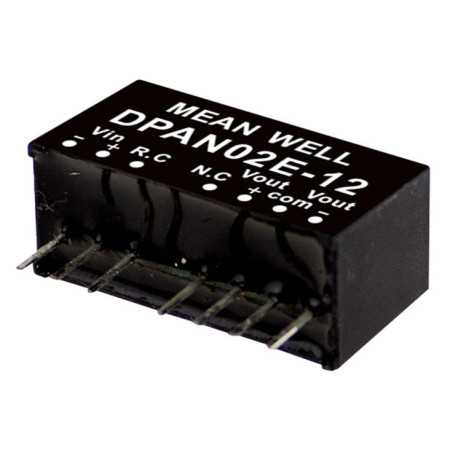 DPAN02A-15 DC/DC converter 9-18V:+/-15V 67mA 2W, MEAN WELL