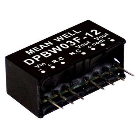 DPBW03G-15 DC/DC Converter 18-75V:+/-15V 100mA 3W, MEAN WELL