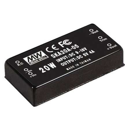 MDS20A-12 DC/DC Converter 9-18V 12V 1670mA 20W, MEAN WELL