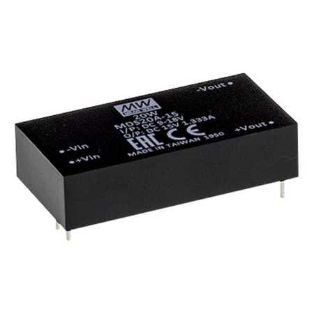 SDM30-12S5 DC/DC Converter 9-18V:+5V, 5A 25W, MEAN WELL