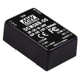 DKM10E-05 DC/DC Converter 4.7-9V:+/-5V 1A 10W, MEAN WELL