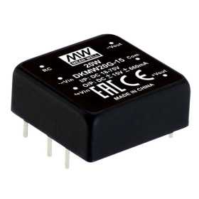 DKMW20G-15 DC/DC Converter 18-75V:+/-15V 830mA 20W, MEAN WELL