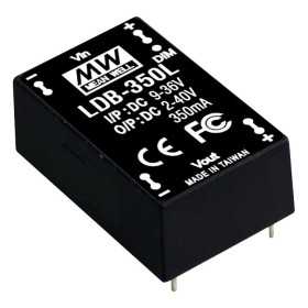 LDB-350LW DC/DC LED Driver 2-40V:350mA stranded wire, MEAN WELL