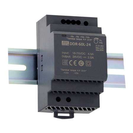 DDR-60L-15 DC/DC Converter 18-75V:15V 4A 60W, MEAN WELL