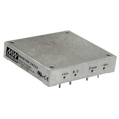 DCW12C-15 DC/DC Converter 36-72V:+/-15V 400mA 12W, MEAN WELL
