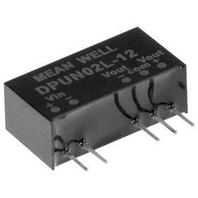 DPUN02L-12 DC/DC Converter 5:+/-12V +/-83mA 2W, MEAN WELL