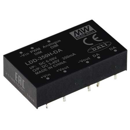LDD-350H-WDA DC/DC LED Driver 3-45V:350mA DALI+Litz, MEAN WELL