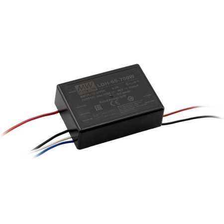 LDH-65-1750W DC/DC LED Driver 12.5-37V:1750mA stranded wire, MEAN WELL