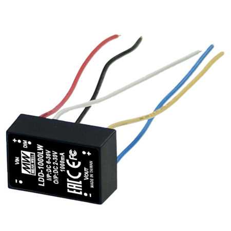 LDD-600LW DC/DC LED Driver 9-36V:600mA stranded wire, MEAN WELL