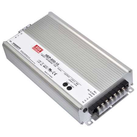 HEP-600-24 Switching power supply, industrial, aluminum case, 600W, 24V, 25A, MEAN WELL - BiF Electronic