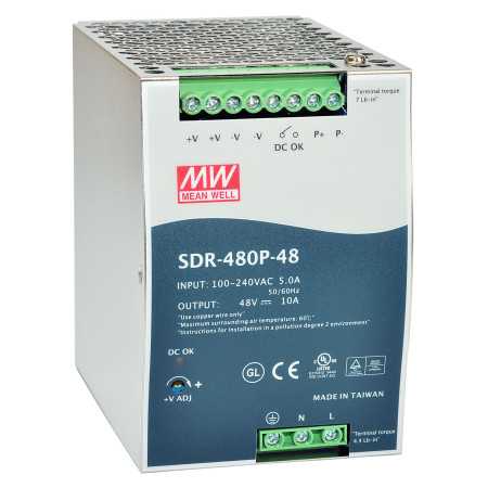 SDR-480-24 DIN rail power supply, 480W, 24V, 20A, MEAN WELL - BiF Electronic
