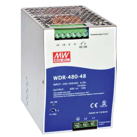 WDR-480-24 DIN rail power supply, 480W, 24V, 20A, MEAN WELL - BiF Electronic