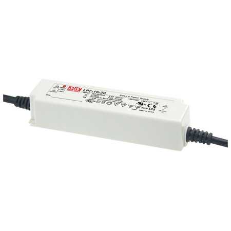 LPF-16D-15 Led driver, IP30 16.05W, 15V, 1.07A CV+CC dimmable, MEAN WELL - BiF Electronic