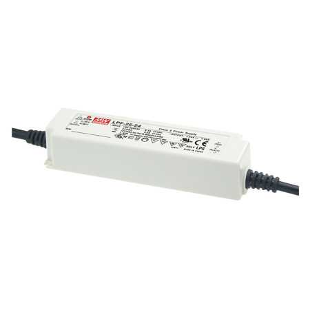 LPF-25-12 Led driver, IP67 25.2W, 12V, 2.1A CV+CC, MEAN WELL - BiF Electronic