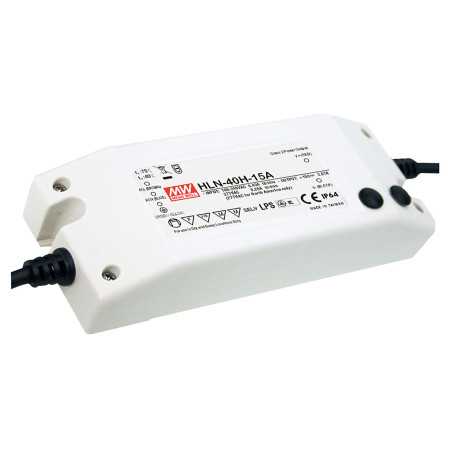 HLN-40H-12A Led driver, IP64 40W, 12V, 3.33A CV+CC, MEAN WELL - BiF Electronic