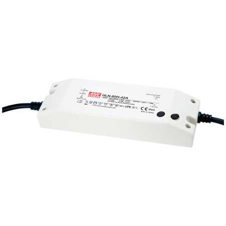 HLN-80H-12A Led driver, IP64 60W, 12V, 5A CV+CC, MEAN WELL - BiF Electronic