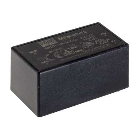 MPM-05-12 Switching power supply, module, 5W, 12V, 0.42A, MEAN WELL - BiF Electronic