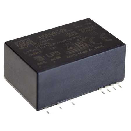 IRM-03-3.3 switching power supply, module, 3W, 3.3V, 0.9A PCB, MEAN WELL - BiF Electronic