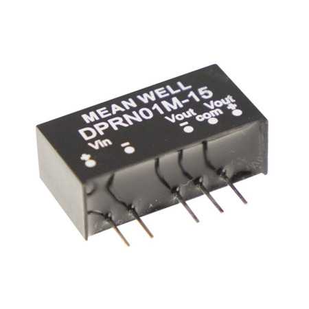 DPRN01L-15 DC/DC Converter 5:+/-15V +/-34mA 1W, MEAN WELL - BiF Electronic