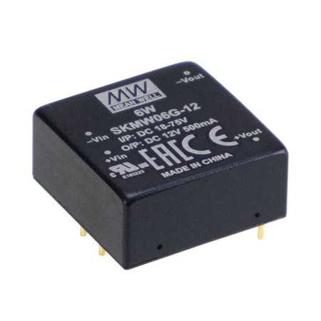 SKMW06G-24 DC/DC Converter 18-75V:24V 0.25A 6W, MEAN WELL - BiF Electronic