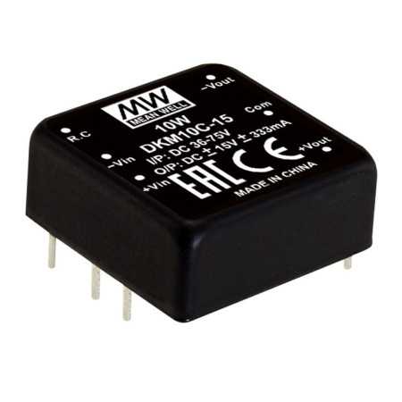 DKM10B-15 DC/DC Converter 18-36V:+/-15V 333mA 10W, MEAN WELL - BiF Electronic