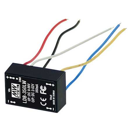 LDB-500LW DC/DC LED Driver 2-32V:500mA stranded wire, MEAN WELL - BiF Electronic