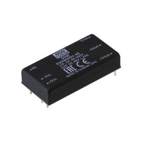 RSDW60G-03 DC/DC Converter 18-75V:3.3V 12A 39.6W, MEAN WELL - BiF Electronic