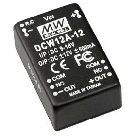 DCW12C-05 DC/DC Converter 36-72V:+/-5V 1200mA 12W, MEAN WELL - BiF Electronic