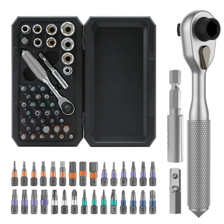 PCW08L Precision Ratchet Set, 42 Pieces, Electronics Repair