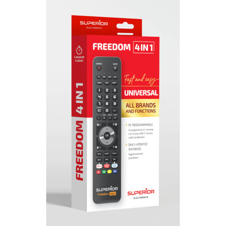 SUPERIOR Freedom 4:1 USB-C Universal Remote Control (SUPTUB003), black