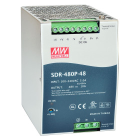 SDR-480-24 DIN rail power supply, 480W, 24V, 20A, MEAN WELL - BiF Electronic