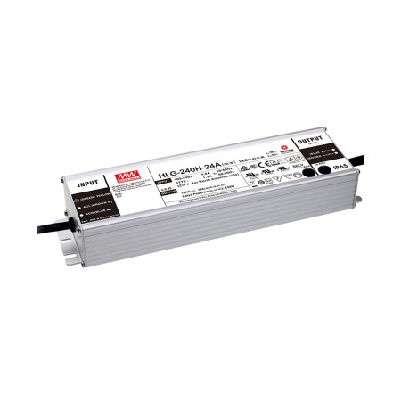 HLG-240H-24 LED driver, IP67 240W, 24V, 10A CV+CC, MEAN WELL
