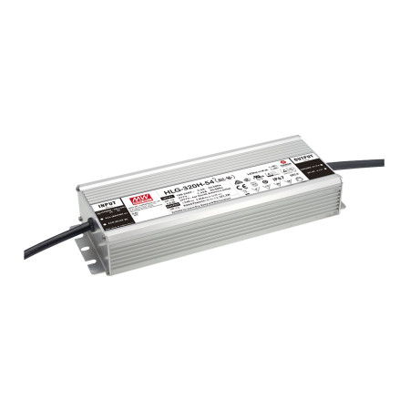 HLG-320H-12B LED driver, IP67 264W, 12V, 22A CV+CC dimmable, MEAN WELL