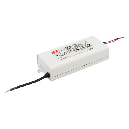 PCD-60-1050B : driver LED, classe 2, 60 W, 34-57 V, 1050 mA CC, gradable, MEAN WELL