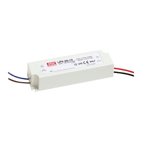 LPV-20-5, driver LED, Classe 2, 15 W, 5 V, 3 A CV, MEAN WELL