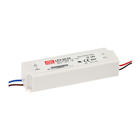 LPV-35-5, driver LED, Classe 2, 25 W, 5 V, 5 A CV, MEAN WELL