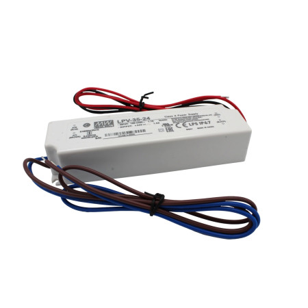 LPV-35-24, driver LED, Classe 2, 36 W, 24 V, 1,5 A CV, MEAN WELL